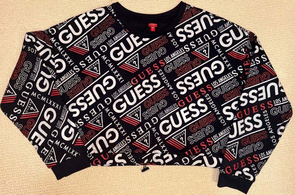 Guess Los Angeles Black Logo Print Sweatshirt XL